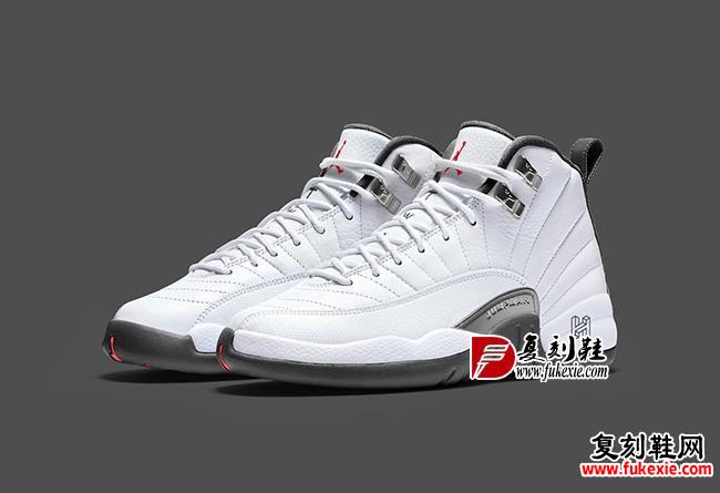 Air Jordan 12 “White/Grey”  货号：130690-160 - 莆田鞋