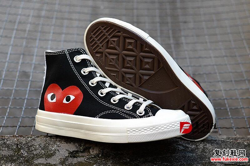 CDG Play x CONVERSE 1970s 黑色高邦匡威川久保玲发售