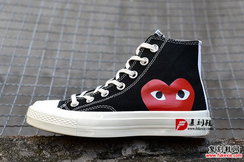 CDG Play x CONVERSE 1970s 黑色高邦匡威川久保玲发售