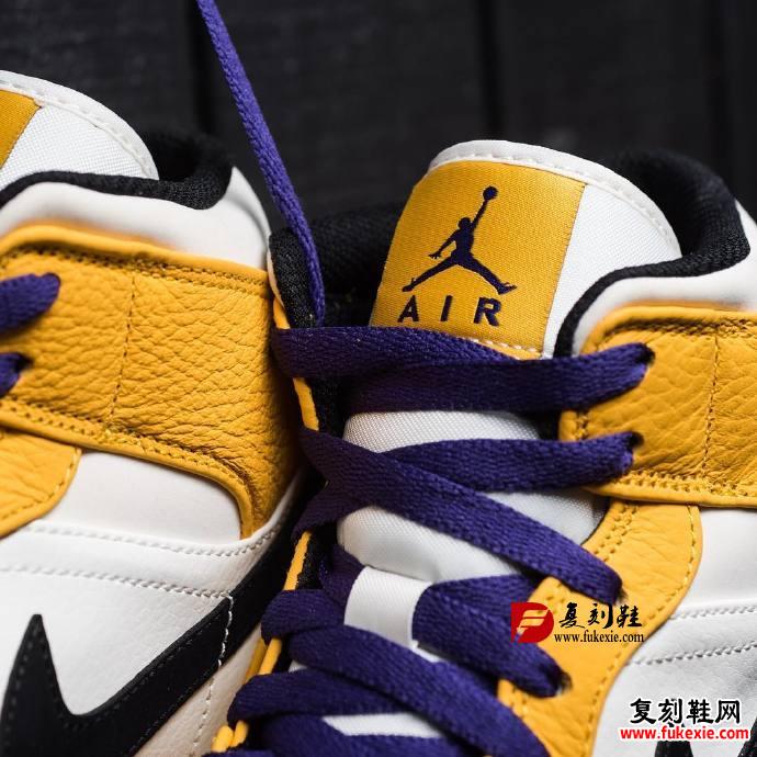 湖人配色 Air Jordan 1 Mid "Lakers" 实物赏析 