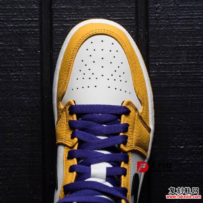 湖人配色 Air Jordan 1 Mid "Lakers" 实物赏析 