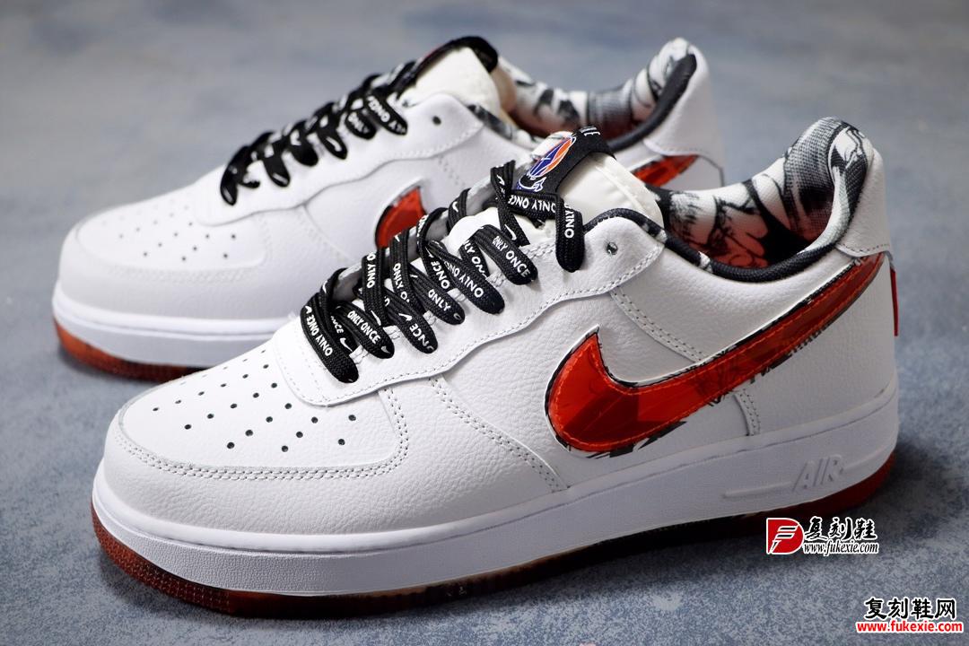 耐克 Nike Air Force 1 Low '07 Only Once灌篮高手皮革白桔红漫画空军一号