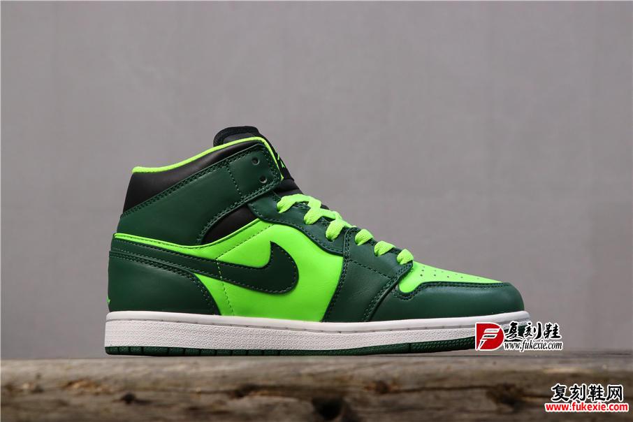 乔丹1代系列中帮 Air Jordan 1 Mid “Fluorescent Green 