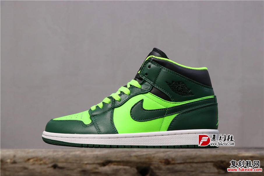 乔丹1代系列中帮 Air Jordan 1 Mid “Fluorescent Green 