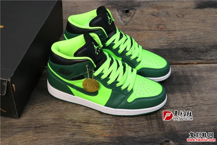 乔丹1代系列中帮 Air Jordan 1 Mid “Fluorescent Green 