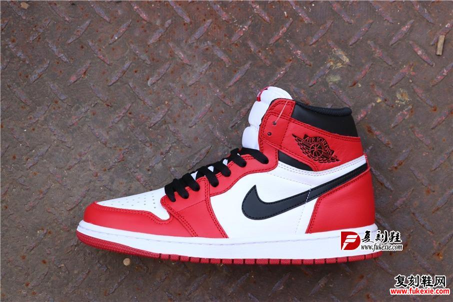 乔丹1代高帮系列 Air Jordan 1 “Chicago” 芝加哥 复刻鞋fukexie.com