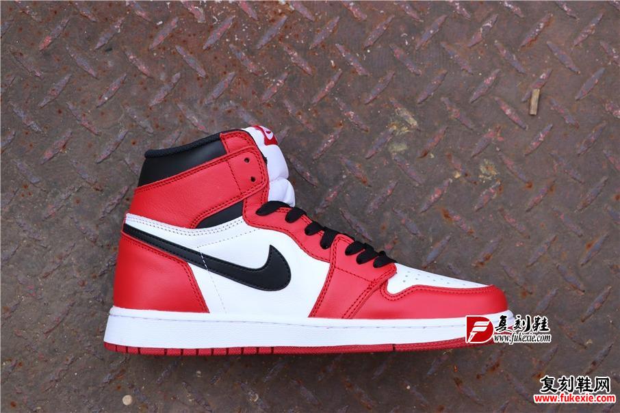 乔丹1代高帮系列 Air Jordan 1 “Chicago” 芝加哥 复刻鞋fukexie.com