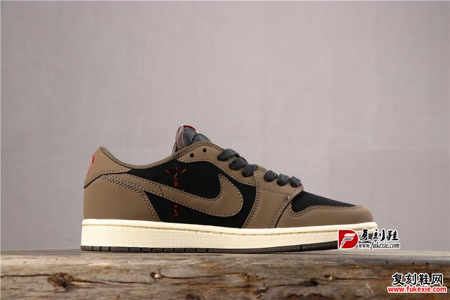 乔1低帮系列 Travis Scott x Air Jordan 1 Low OG SP 复刻鞋网 fukexie.com