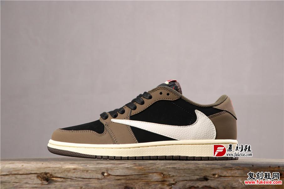 乔1低帮系列 Travis Scott x Air Jordan 1 Low OG SP 复刻鞋网 fukexie.com