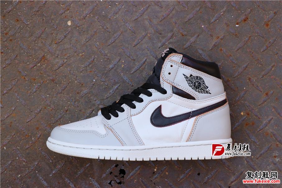 乔1Nike SB x Air Jordan 1 High OG “Light Bone” 复刻鞋网 fukexie.com