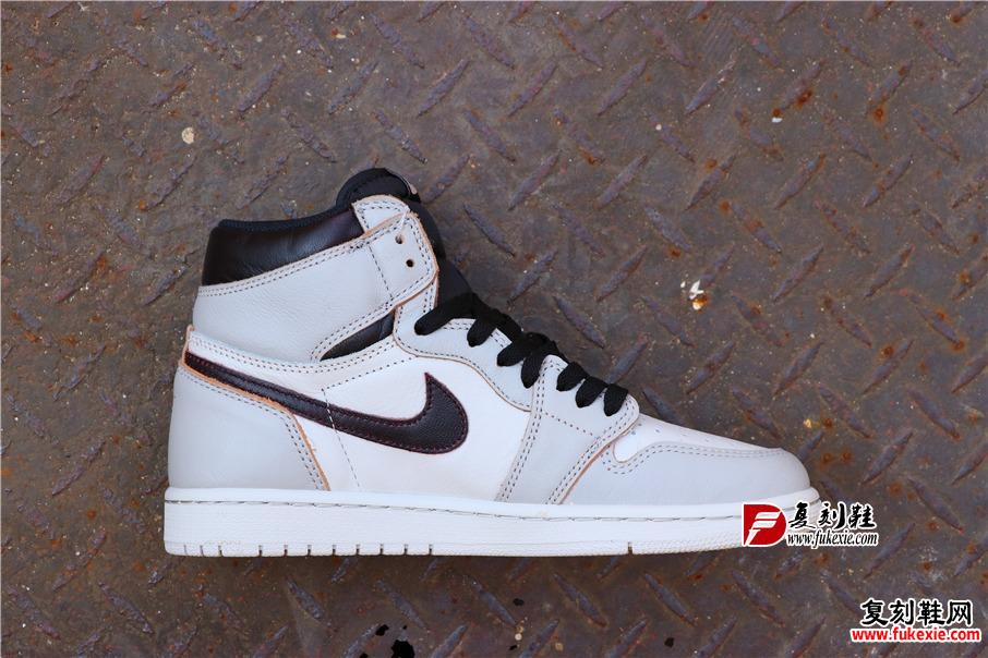 乔1Nike SB x Air Jordan 1 High OG “Light Bone” 复刻鞋网 fukexie.com