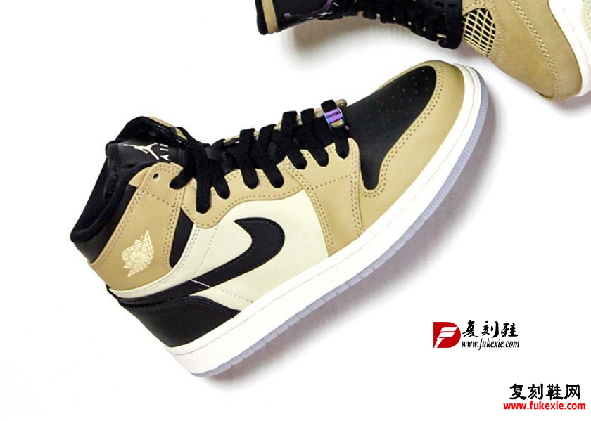 Air Jordan 1 High Premium WMNS Black Fossil Pale Ivory AH7389-003å叿¥æ
