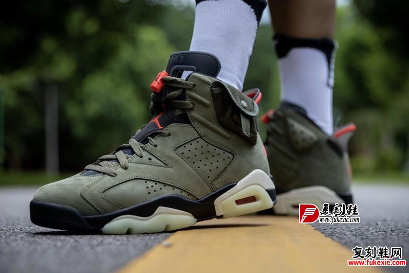 Travis Scott Air Jordan 6 2019 On-Feet CN1084-200 复刻鞋网 fukexie.com