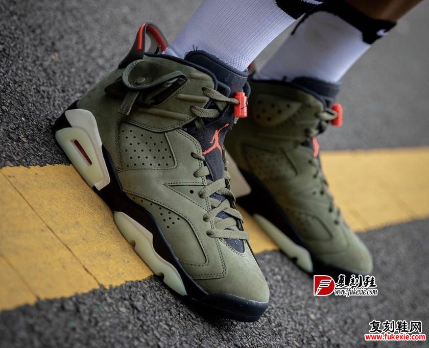 Travis Scott Air Jordan 6 2019 On-Feet CN1084-200 复刻鞋网 fukexie.com