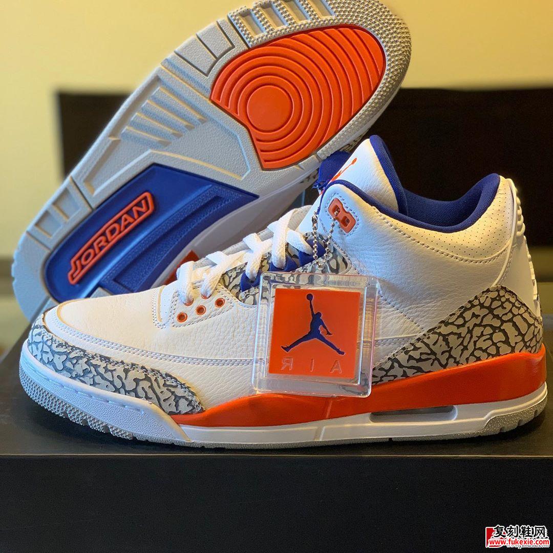 尼克斯配色的 Air Jordan 3 “Knicks” 首次曝出实物图 | 复刻鞋网 fukexie.com