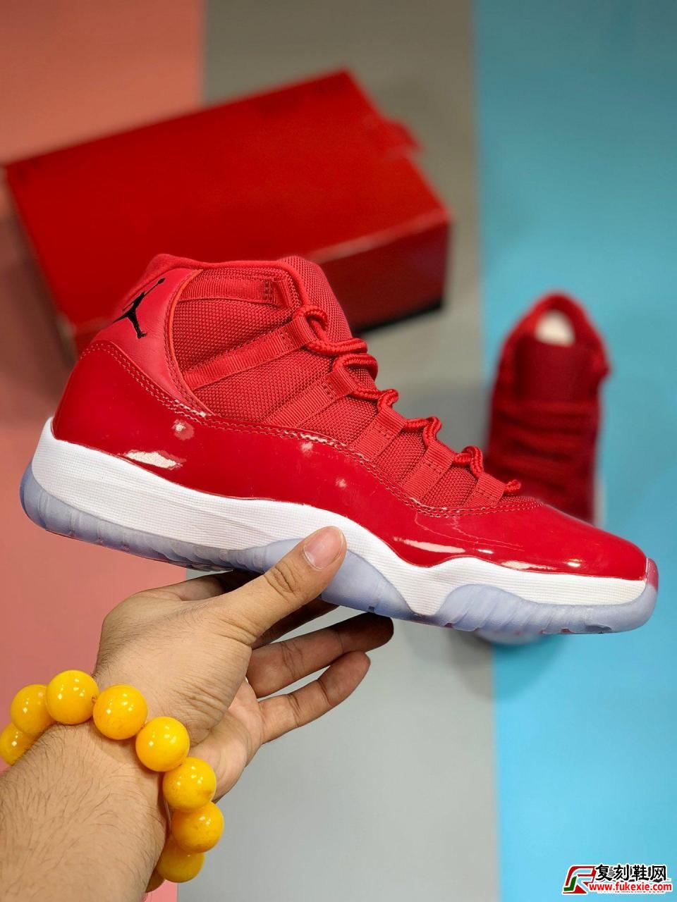 Air Jordan 11“Gym Red”大红 强势回归 完美鞋型细节货号：378037-623 | 复刻鞋网 fukexie.com