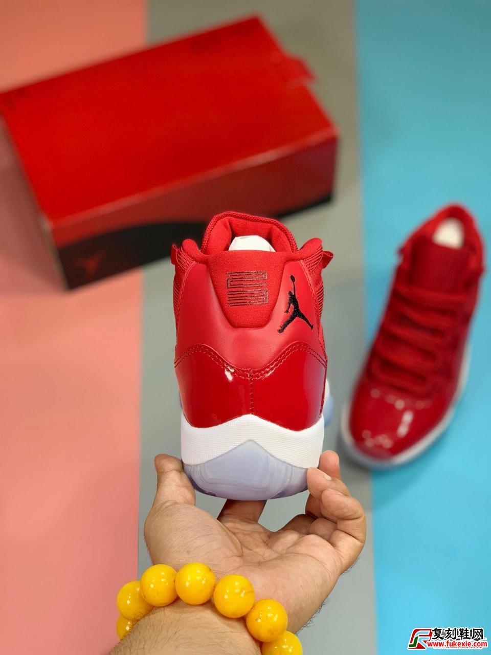 Air Jordan 11“Gym Red”大红 强势回归 完美鞋型细节货号：378037-623 | 复刻鞋网 fukexie.com