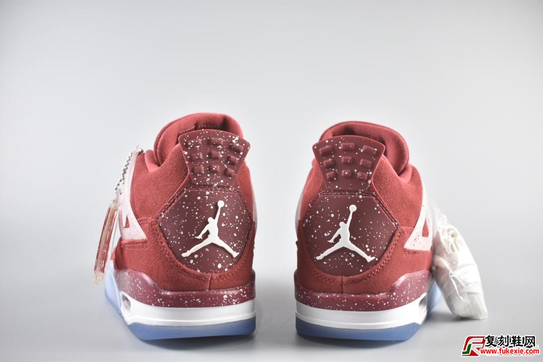 Air Jordan 4 Retro Oklahoma Sooners PE大学红泼墨冰蓝货号：AJ4-1032076  | 复刻鞋网 fukexie.com