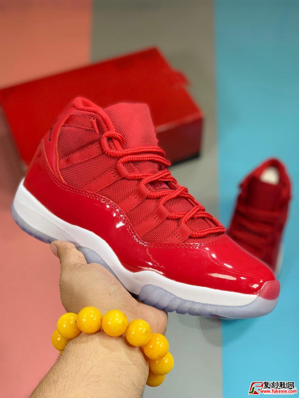 Air Jordan 11“Gym Red”大红 强势回归 完美鞋型细节货号：378037-623 | 复刻鞋网 fukexie.com