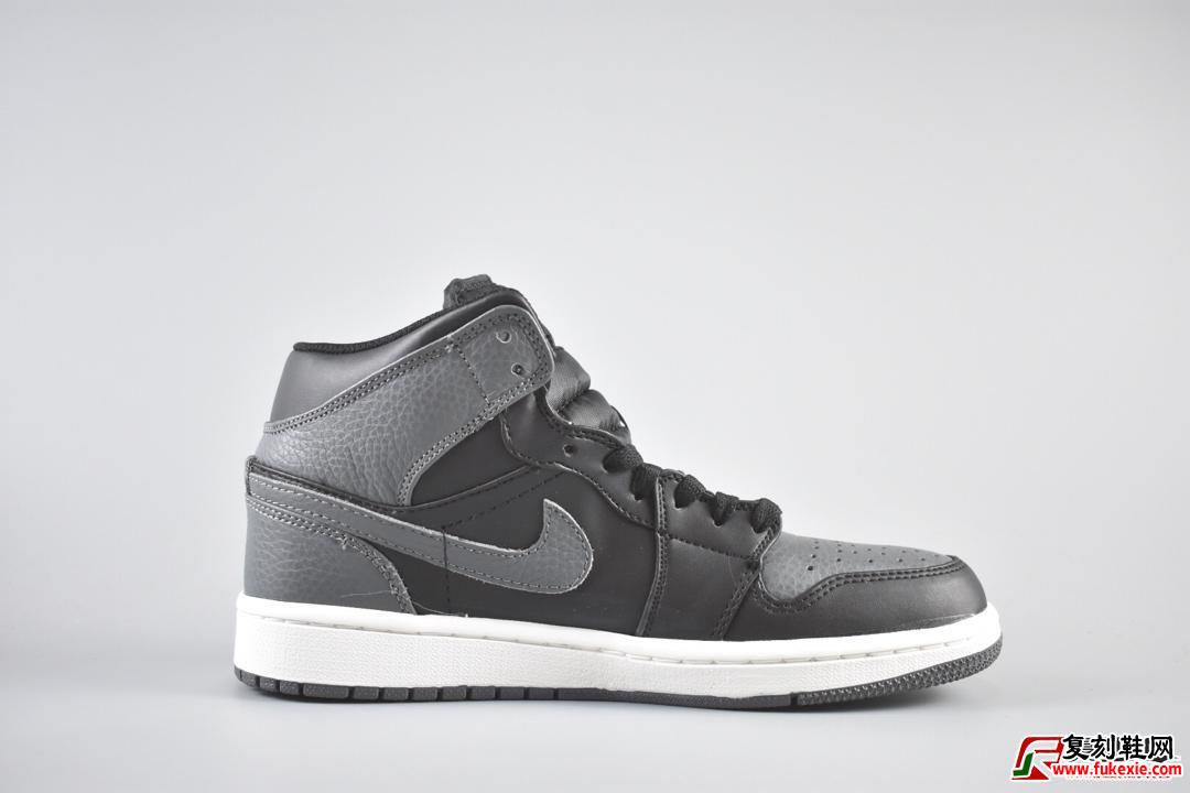 Nike Air Jordan 1 Mid “Dark Grey”货号：554724-041| 复刻鞋网 fukexie.com
