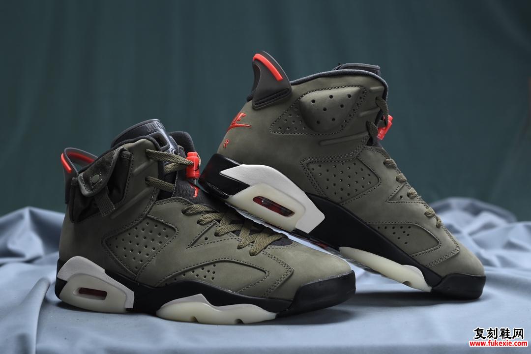 Travis Scott x Air Jordan 6 丰富细节 + 炫酷夜光 货号：CN1084-200  复刻鞋网 fukexie.com