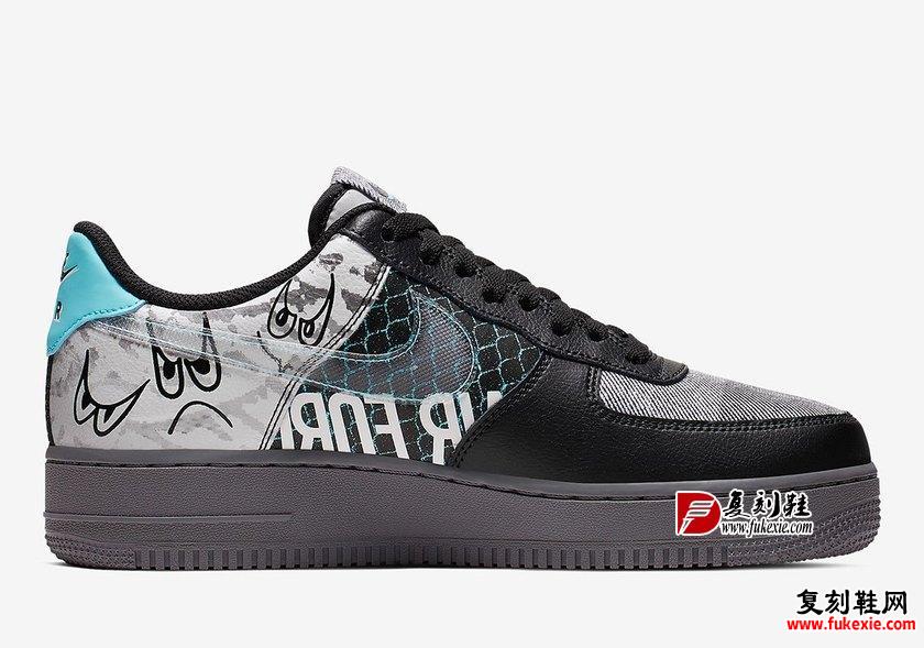 全新涂鸦 Air Force 1 近期登场货号: CI0066-001 复刻鞋网 fukexie.com