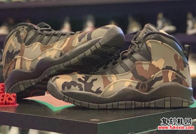 Air Jordan 10 “Camo”迷彩军事风货号：310805-200 复刻鞋网 fukexie.com