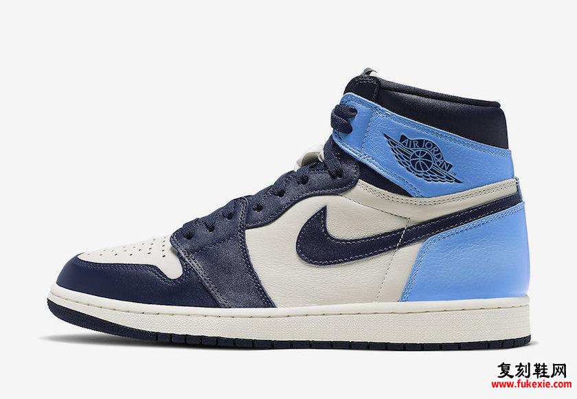 Air Jordan 1 Obsidian University Blue 555088-140 2019 复刻鞋网 fukexie.com