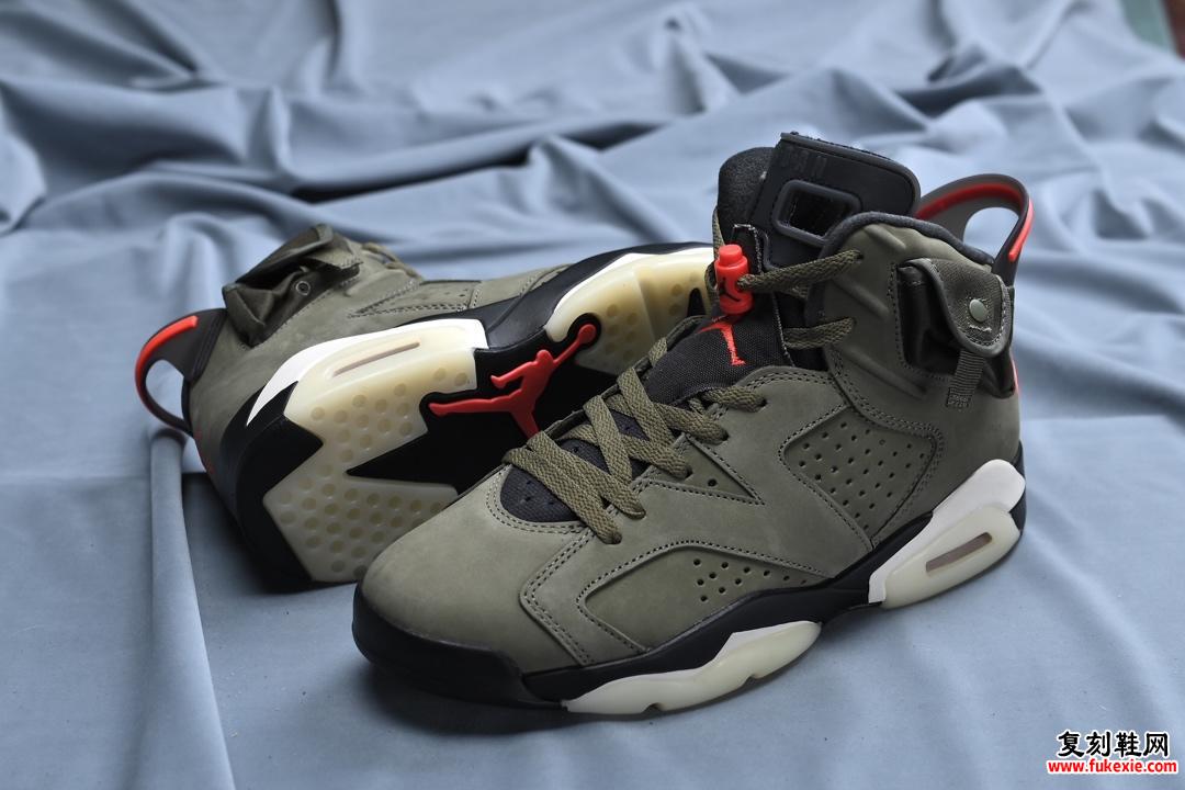 Travis Scott x Air Jordan 6 丰富细节 + 炫酷夜光 货号：CN1084-200  复刻鞋网 fukexie.com