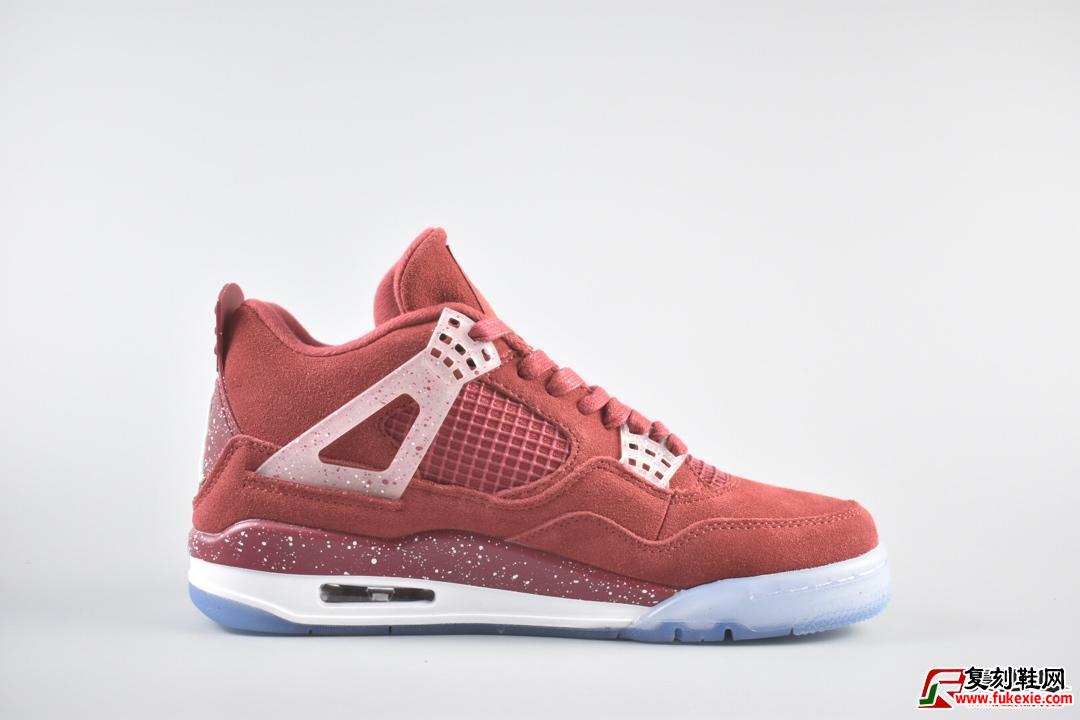 Air Jordan 4 Retro Oklahoma Sooners PE大学红泼墨冰蓝货号：AJ4-1032076  | 复刻鞋网 fukexie.com