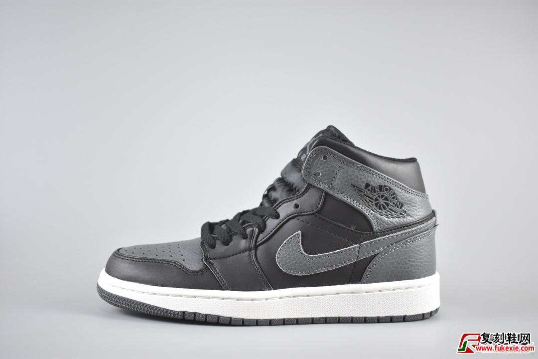 Nike Air Jordan 1 Mid “Dark Grey”货号：554724-041| 复刻鞋网 fukexie.com