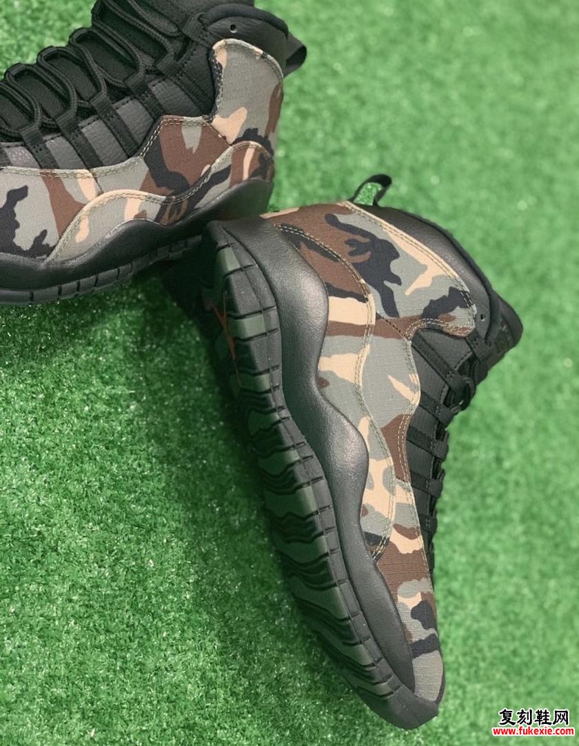 Air Jordan 10 “Camo”迷彩军事风货号：310805-200 复刻鞋网 fukexie.com