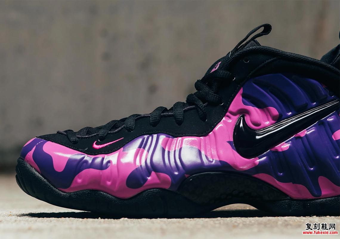 全新紫色迷彩配色 Air Foamposite Pro 将于 8 月 17 日在 Nike 官网及各大零售商发售 复刻鞋网 fukexie.com