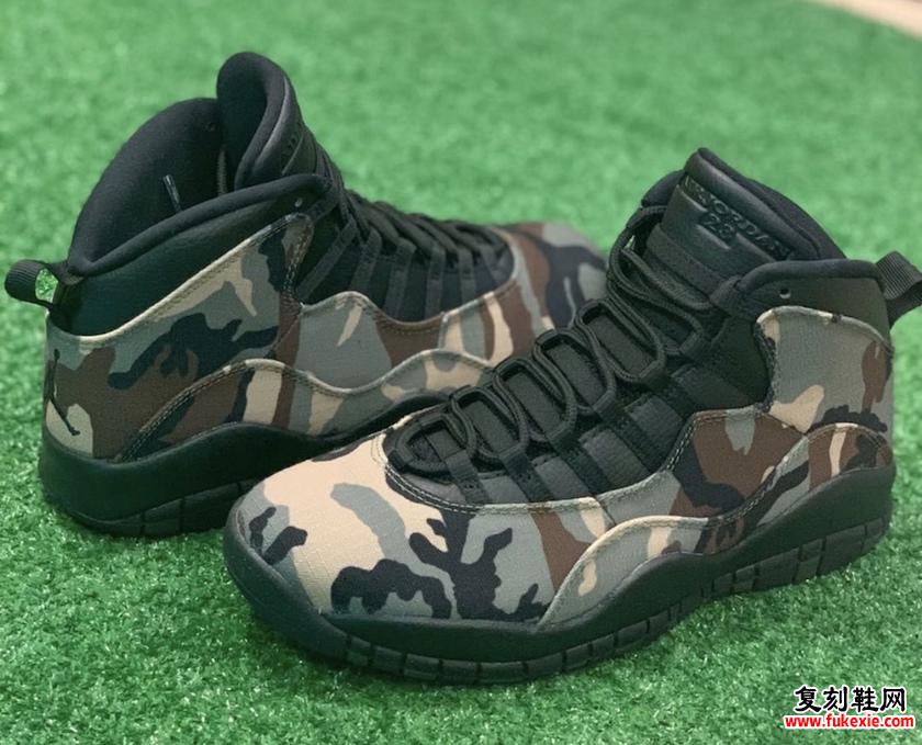 Air Jordan 10 “Camo”迷彩军事风货号：310805-200 复刻鞋网 fukexie.com