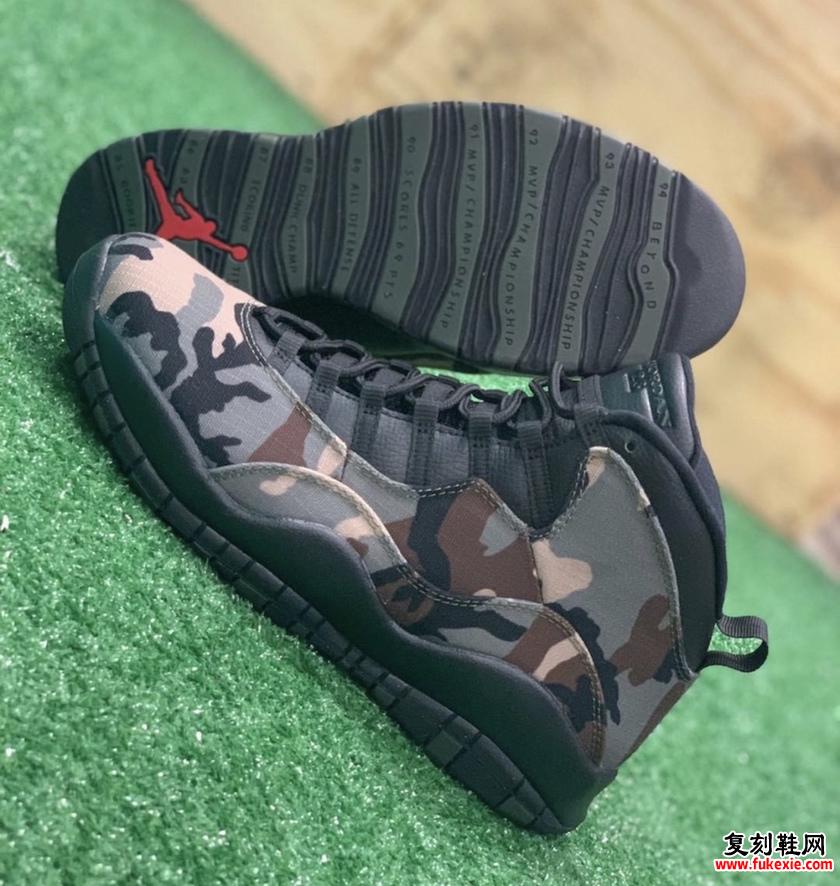 Air Jordan 10 “Camo”迷彩军事风货号：310805-200 复刻鞋网 fukexie.com