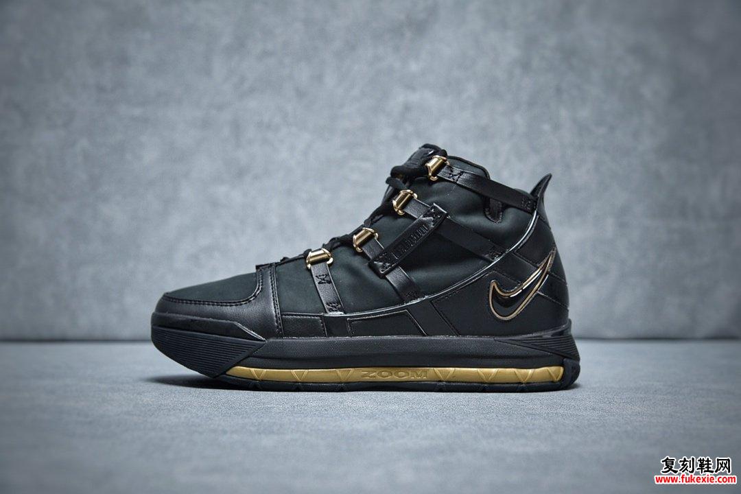 NIKE ZOOM LEBRON III LBJ3詹姆斯3代 男运动黑金篮球鞋 货号：AO2434-001 | 复刻鞋网 fukexie.com