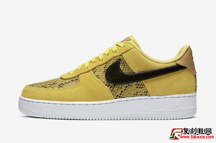 Nike Air Force 1 Low “Yellow Snakeskin” 「黄蛇」配色即将发售货号：BQ4424-700 | 复刻鞋网 fukexie.com