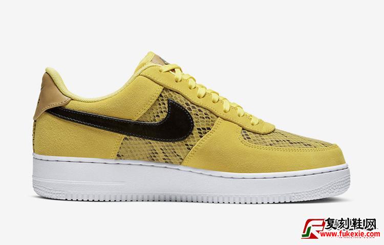 Nike Air Force 1 Low “Yellow Snakeskin” 「黄蛇」配色即将发售货号：BQ4424-700 | 复刻鞋网 fukexie.com