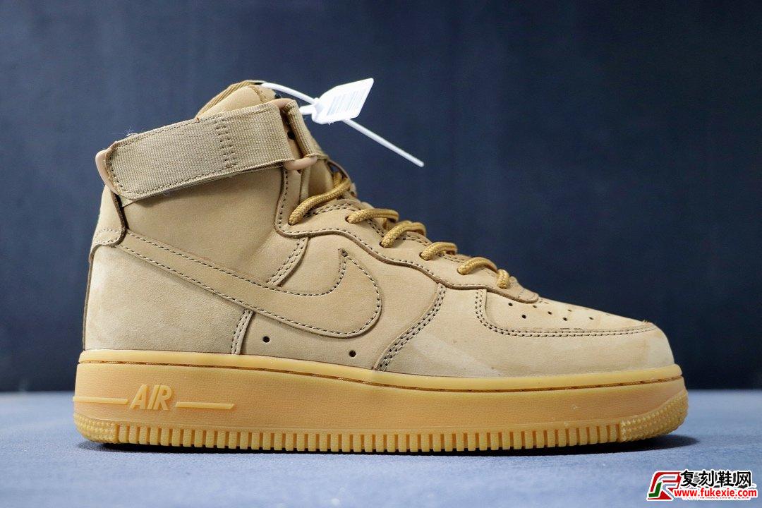 耐克Nike Air Force 1 High  '07 “Flax”空军一号经典百搭高帮板鞋“麦黄”货号：882096-200 | 复刻鞋网 www.fukexie.com