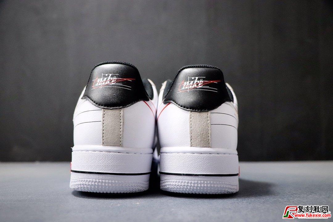  耐克 Nike Air Force 1 Script Swoosh 设计手稿 复古Logo 空军一号 货号:CK9257-100 | 复刻鞋网 www.fukexie.com