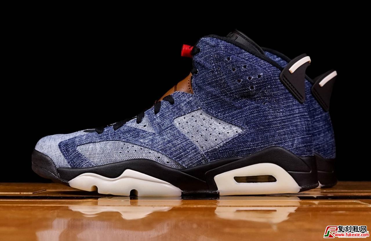 Air Jordan 6黑色水洗牛仔布 货号：CT5350-401