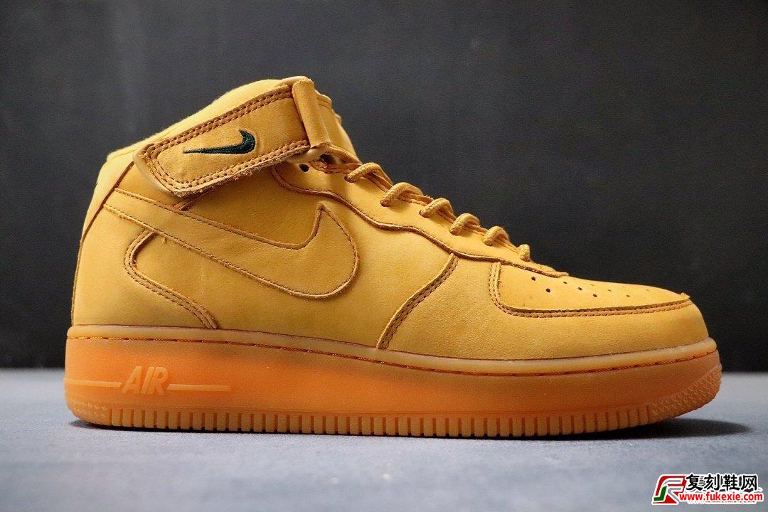 耐克 Nike Air Force 1 高人气配色 小麦 空军一号中帮 货号：715889-200 | 复刻鞋网 www.fukexie.com