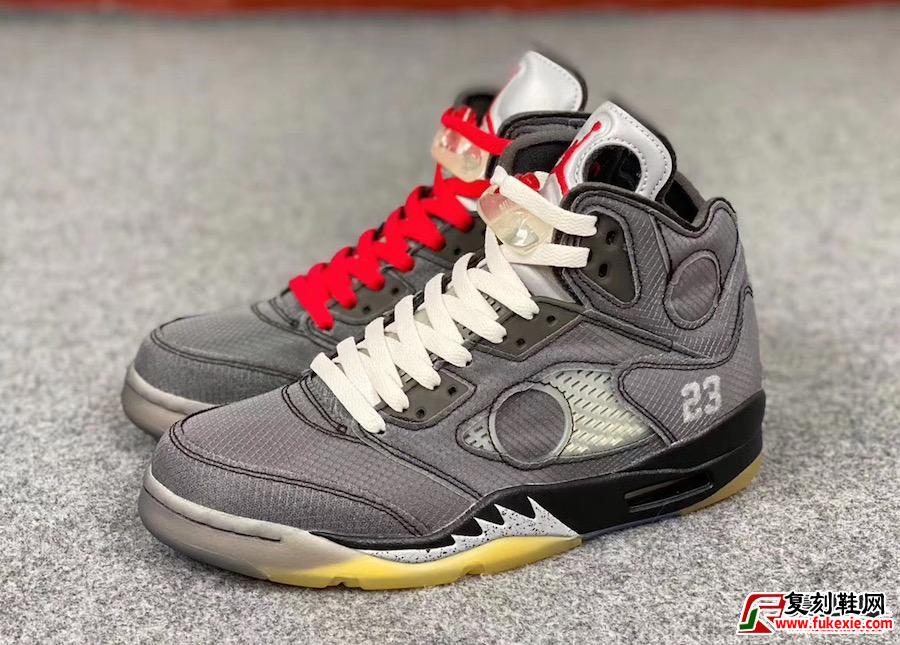 灰白色Air Jordan 5黑色CT8480-001