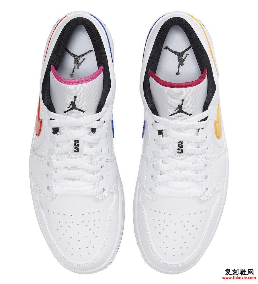 Air Jordan 1 Low White Multi-Color CW7009-100发售日期