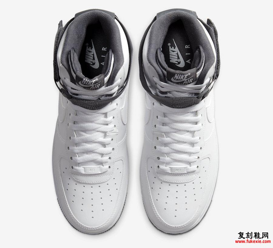 Nike Air Force 1 High '07'White Charcoal'现已上市 货号：CD0910-100