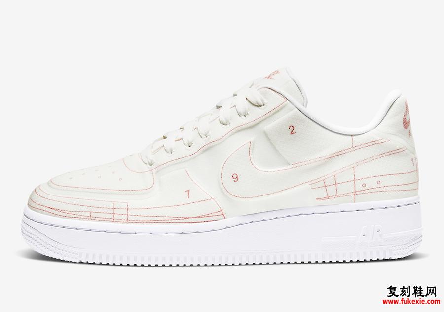 Nike Air Force 1 Low LX Blueprint Summit White University Red CI3445-100发售日期