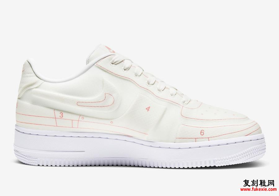 Nike Air Force 1 Low LX Blueprint Summit White University Red CI3445-100发售日期