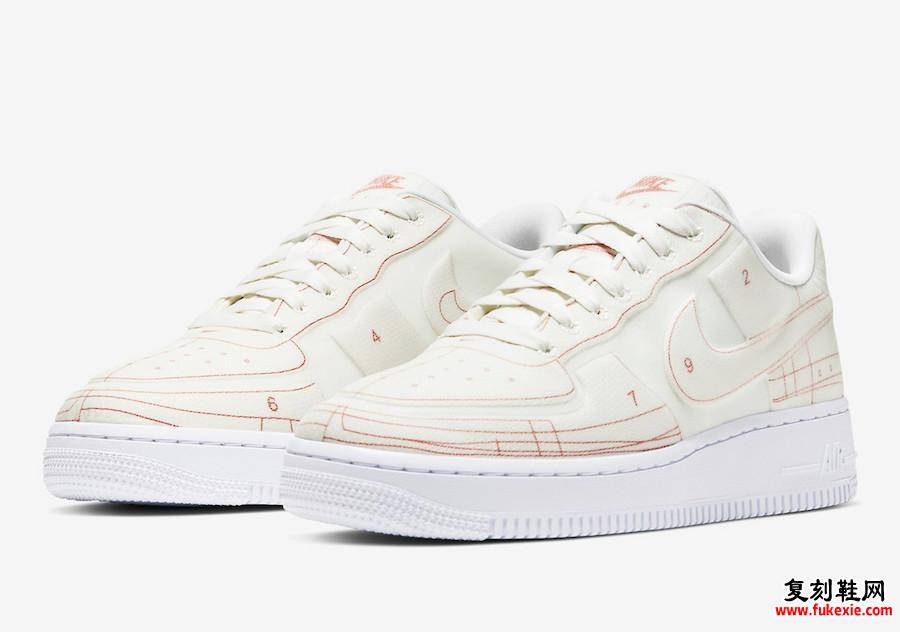 Nike Air Force 1 Low LX Blueprint Summit White University Red CI3445-100发售日期