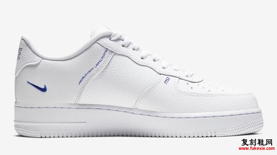 Nike Air Force 1 Low Sketch White Royal Blue CW7581-100发售日期