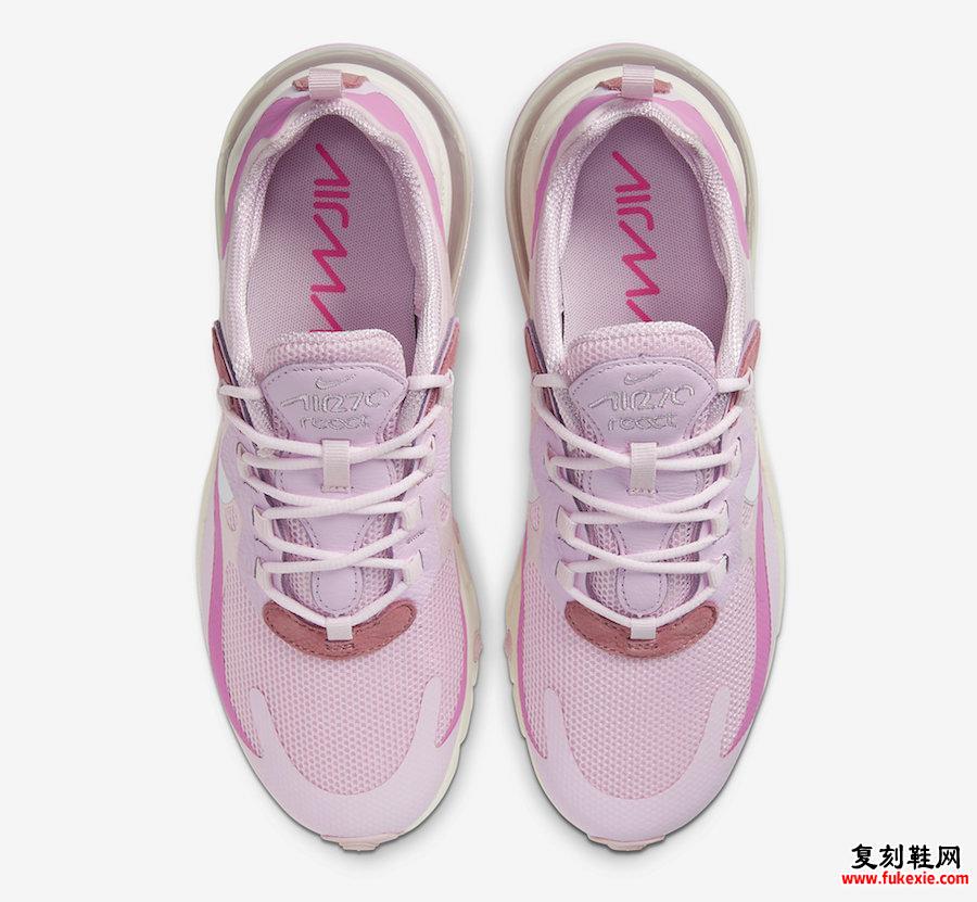 Nike Air Max 270 React亮粉色 货号：CZ0364-600